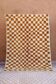 Tapis berbère à damiers marron et beige- 206 x 154 cm