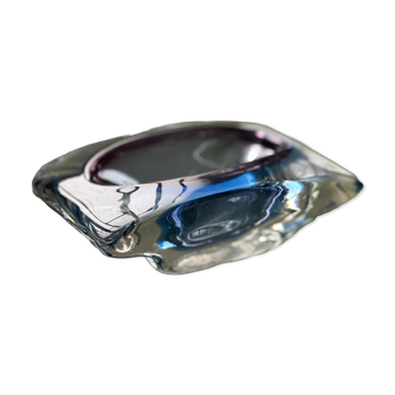 Vide-poche vintage en Murano violet et bleu, années 60
