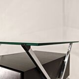 Chrome desk, glass and wood by Franco Albini for Knoll International.