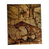 Wooden screen gilded with leaf