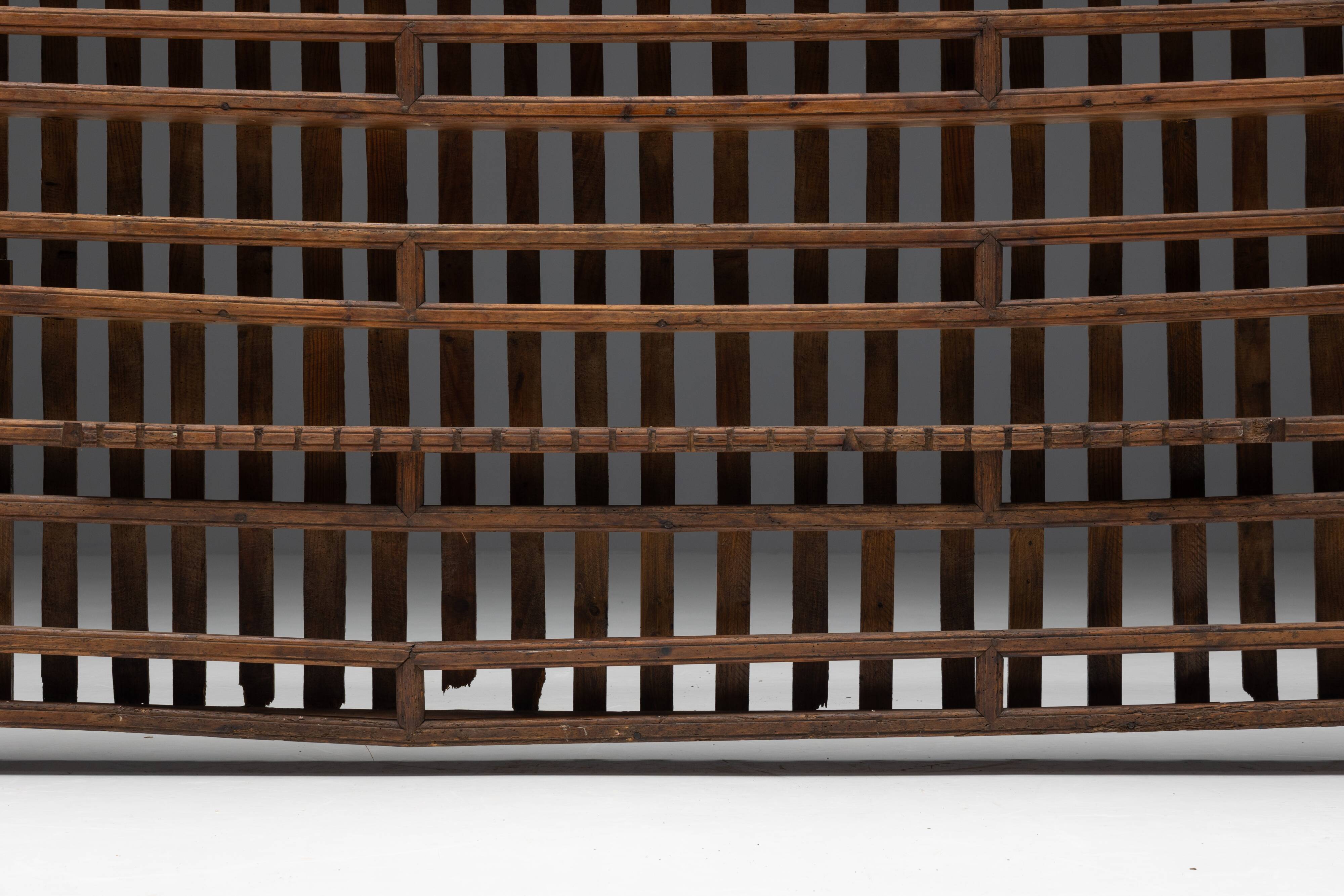 Rural Travail Populaire Shelving Unit, France, 19th Century