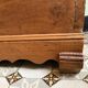 Rustic carved wooden chest trunk