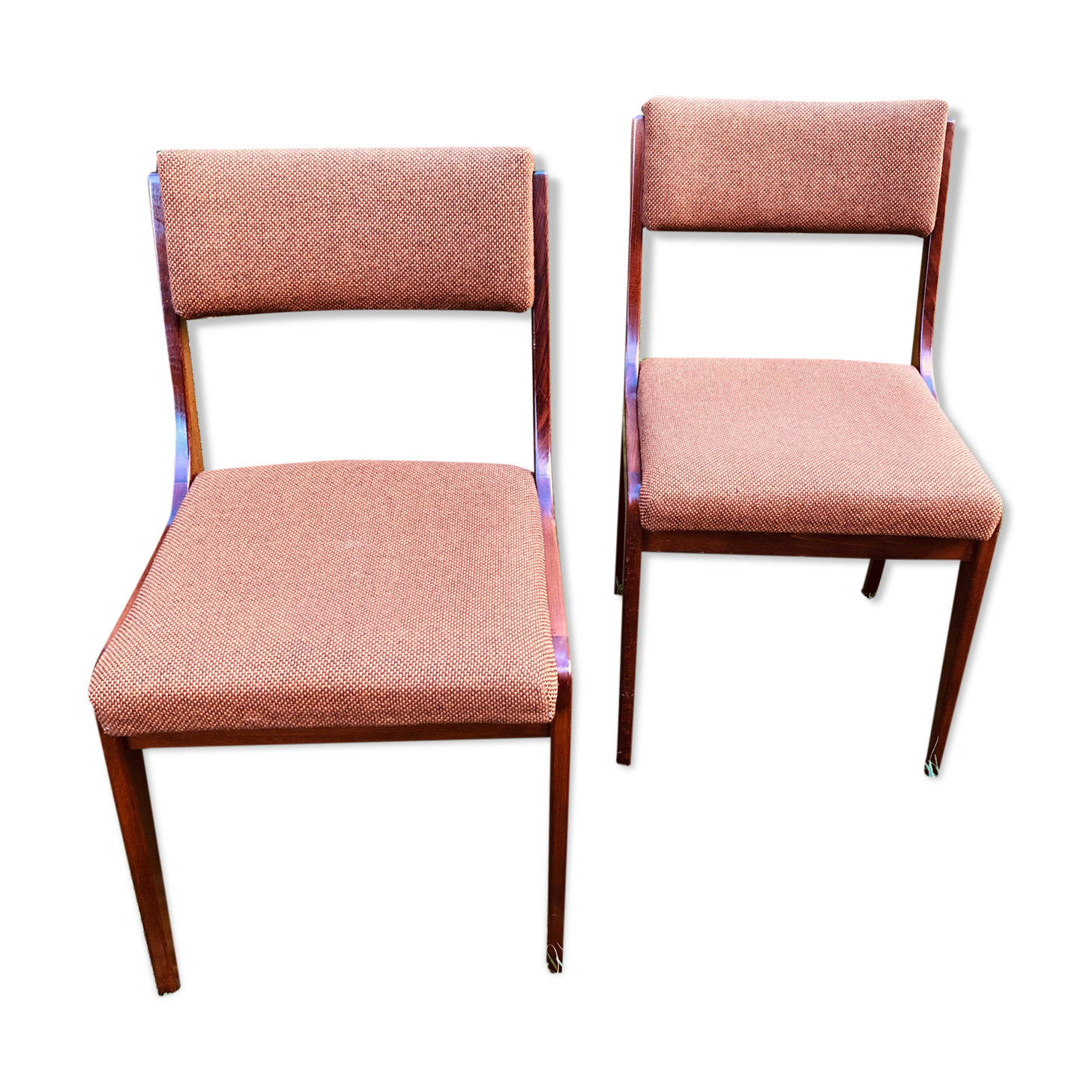 Chaises tissus chiné vintages