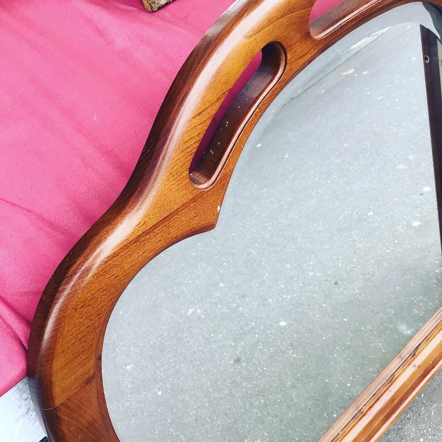 Bevelled chimney mirror