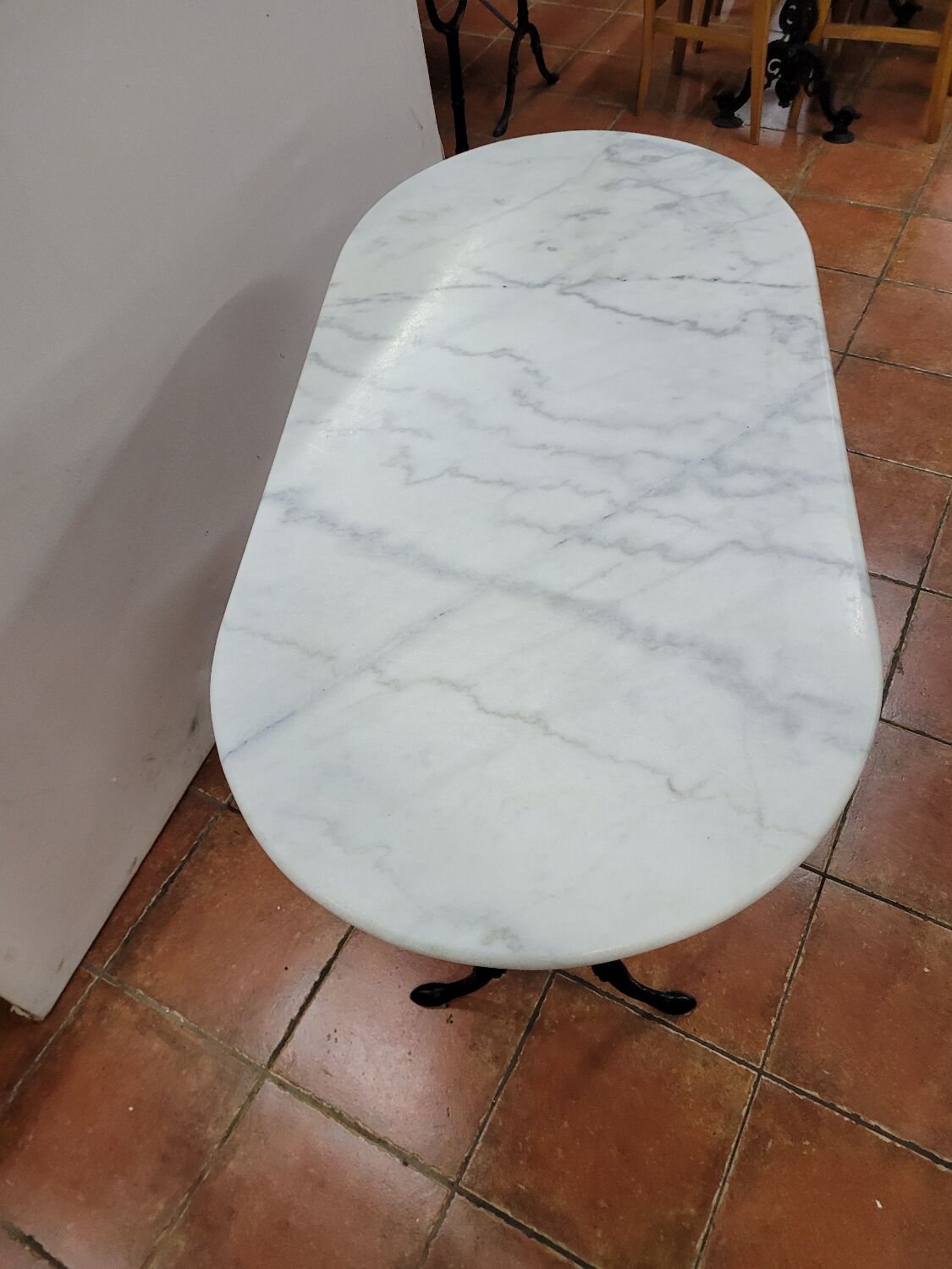 Bistro table with marble top