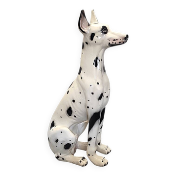Large Italian Vintage Ceramic Harlequin Dog, 1970/80s