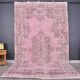 Tapis vintage Oushak rose pour la maison, sku 1920