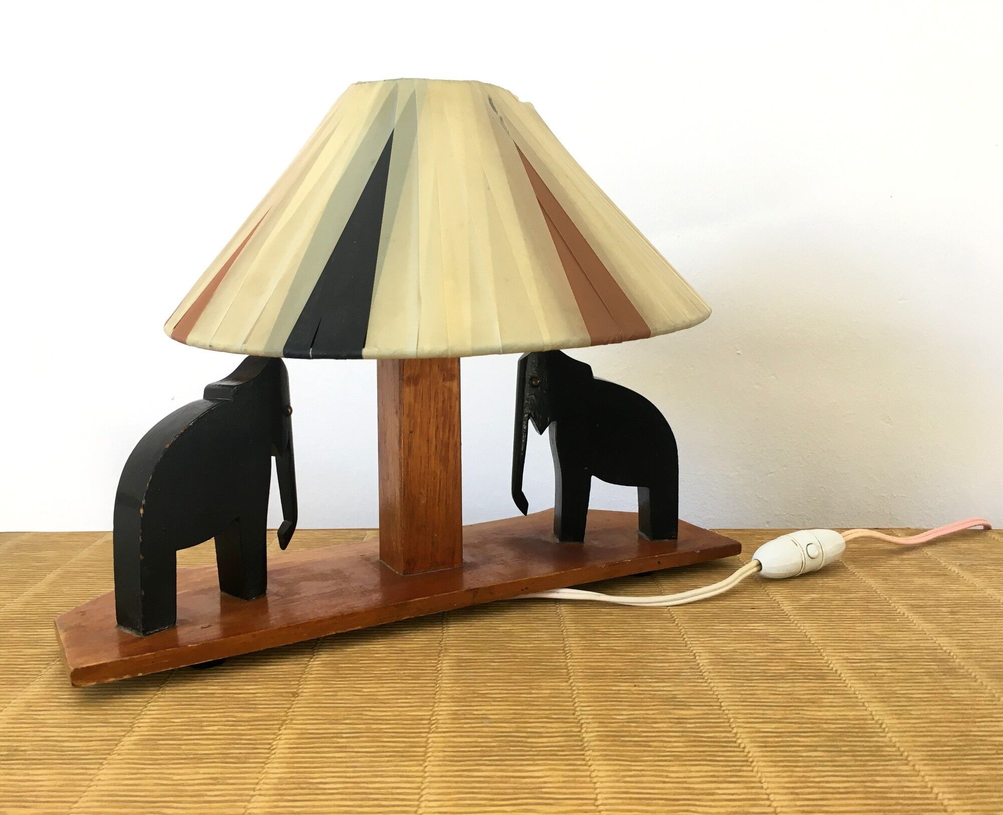 Vintage wooden lamp 50s