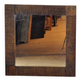 Oak brutalist mirror, 1970s