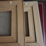 Set of two paintings with identical gold and silver frames
