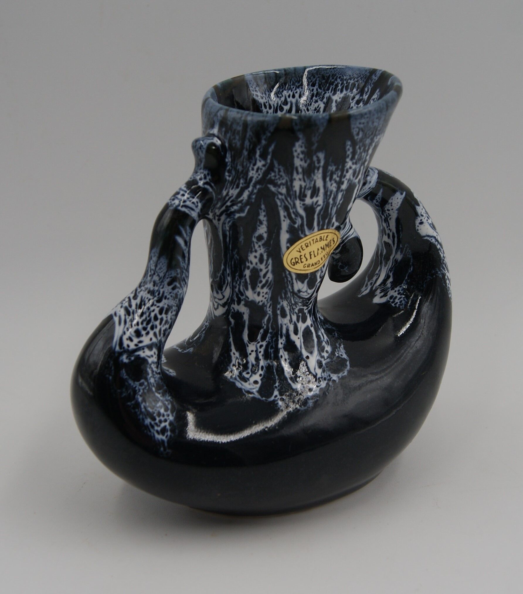 Vintage flamed sandstone vase