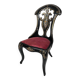 High-backed chair in wood and burgundy boiled cardboard, Napoleon III