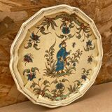 Ancienne Assiette MOUSTIERS Salins Céramique Décor Ancien Vintage #B196