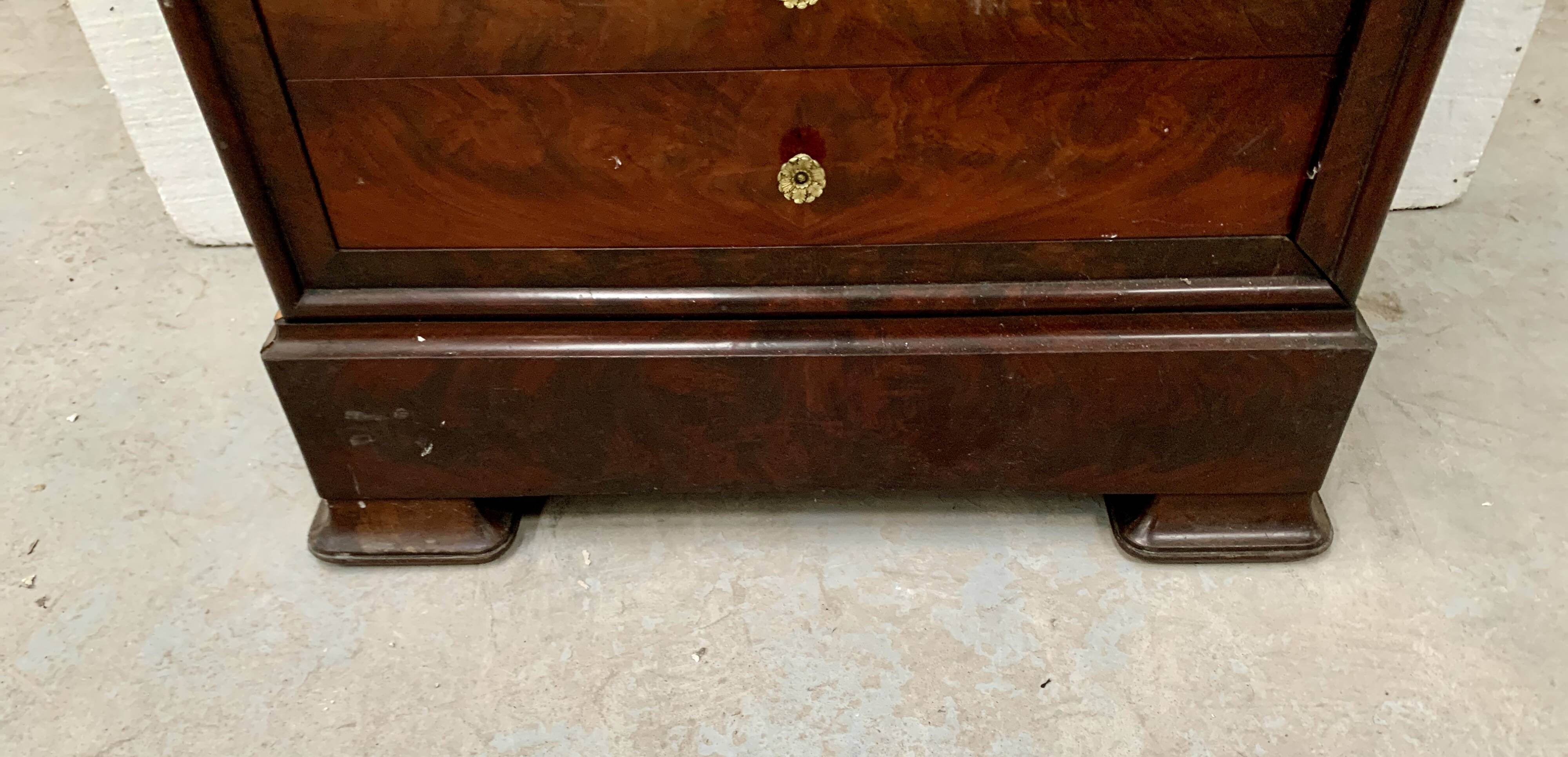19th century mahogany and veneer cardboard or notary cabinet