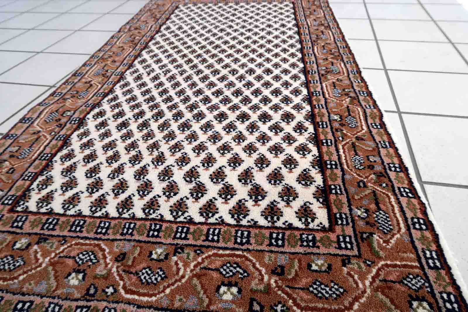 Vintage indian carpet seraband handmade 73cm x 140cm 1970s