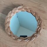 Miroir rond rotin osier 18cm