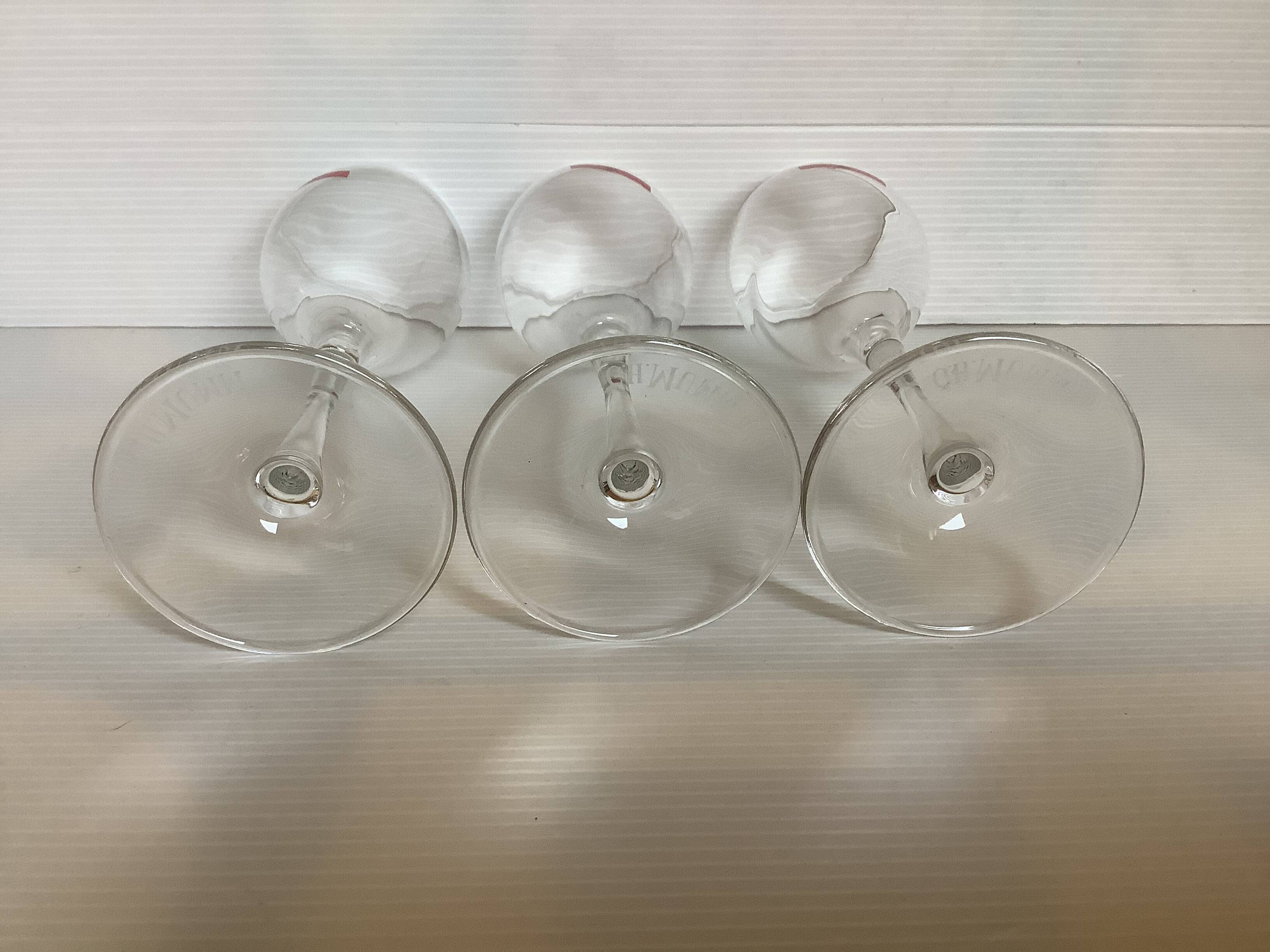 Three mumm GH champagne flutes