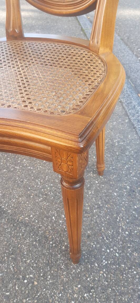Set of 6 Louis XVI style medallion chairs