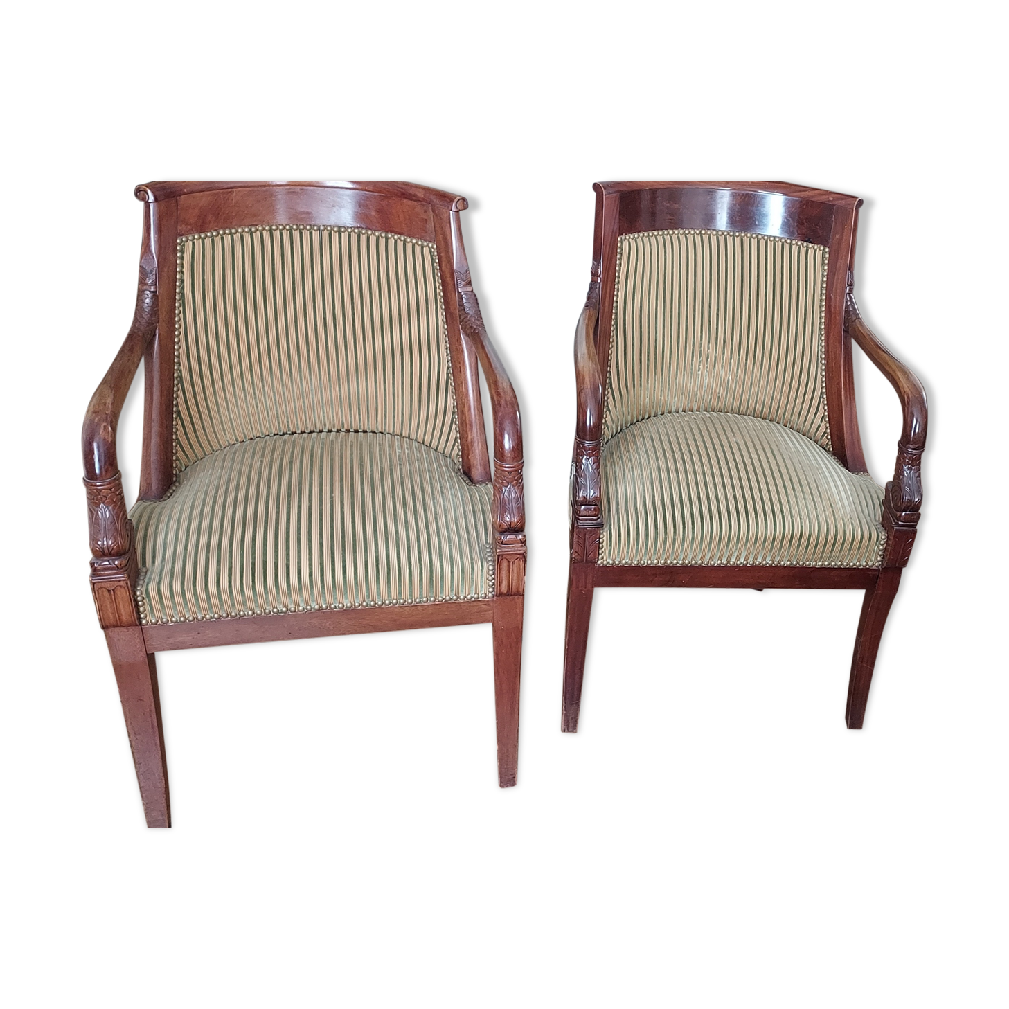 Pair of armchairs style Empire period 19th century