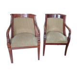 Pair of armchairs style Empire period 19th century