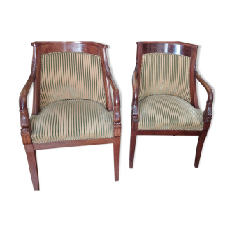 Pair of armchairs style Empire period 19th century