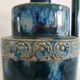 Vase vintage à étages aux émaux bleus
