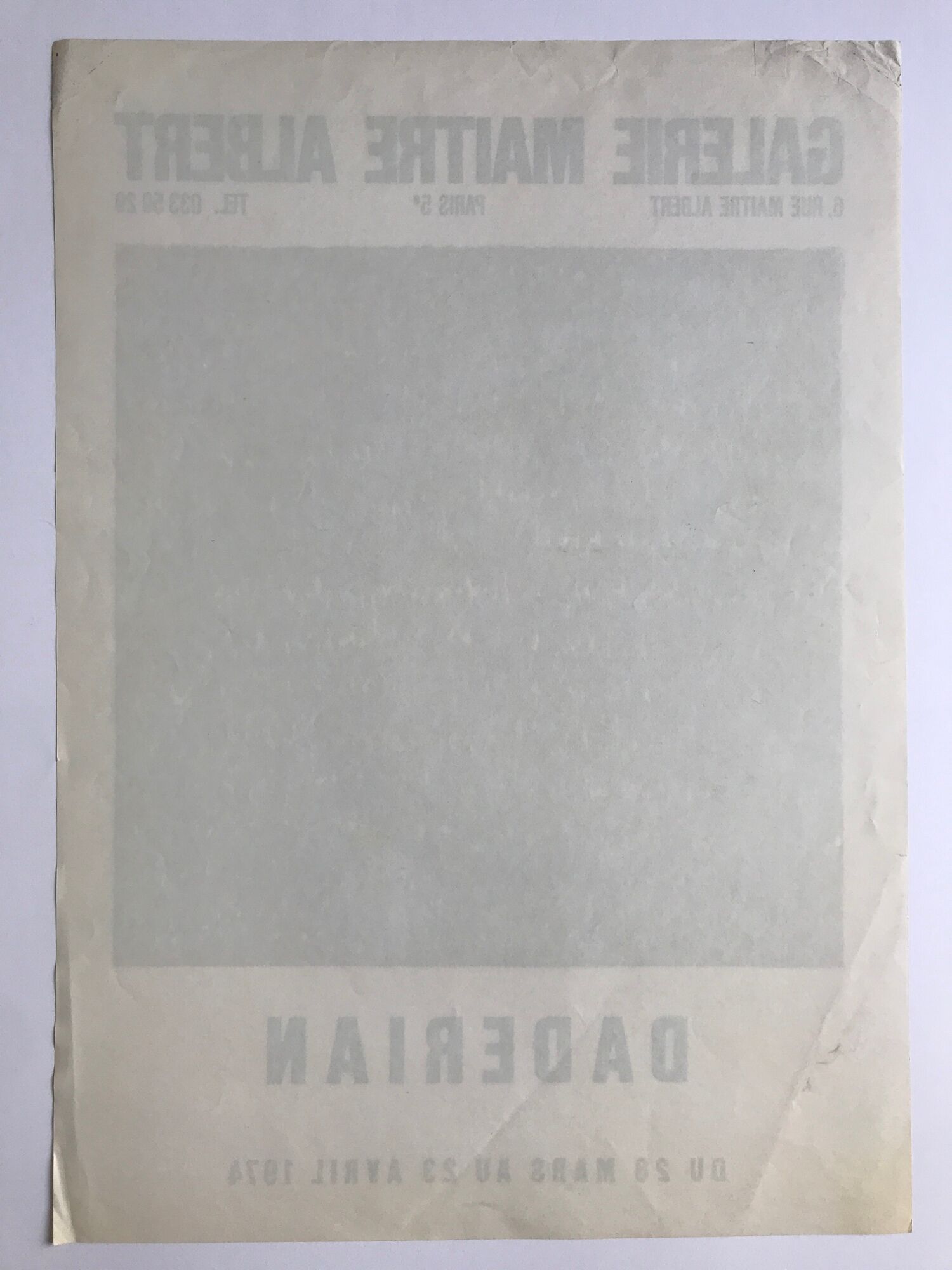 Lithograph poster by dikran daderian, galerie maître albert, 1974, mourlot imp