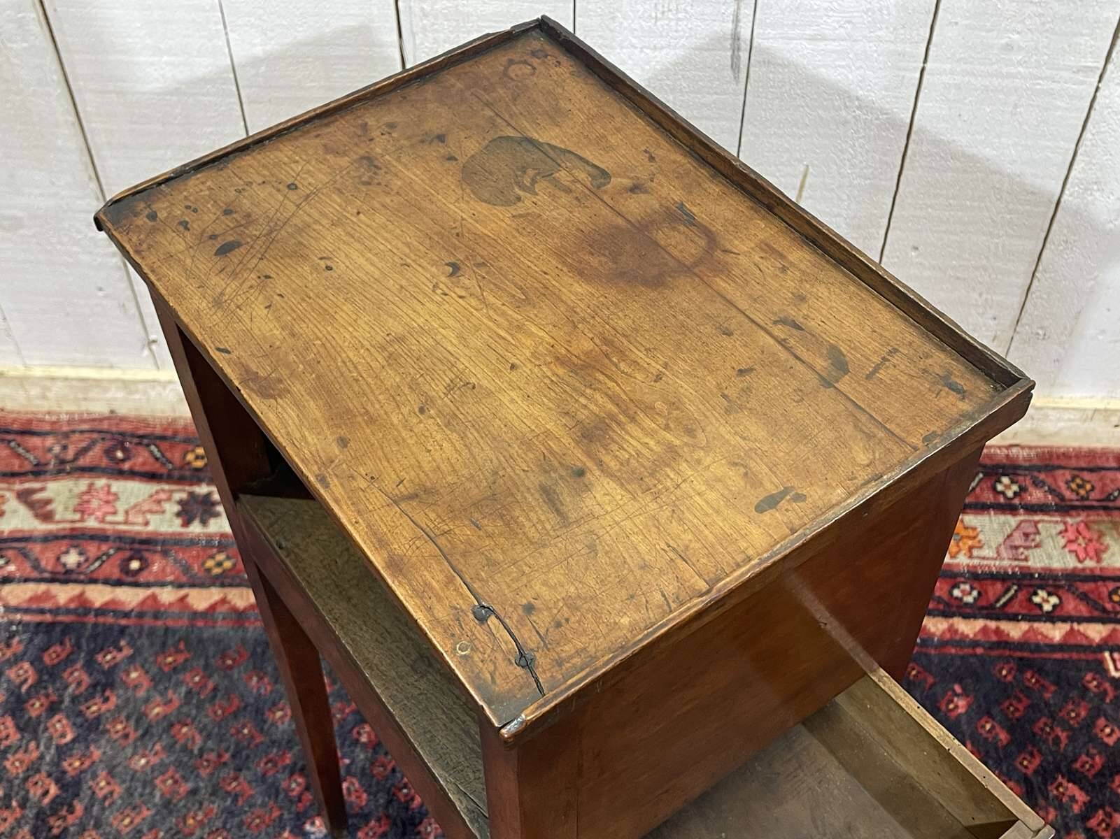 Early 19th century cherrywood bedside table