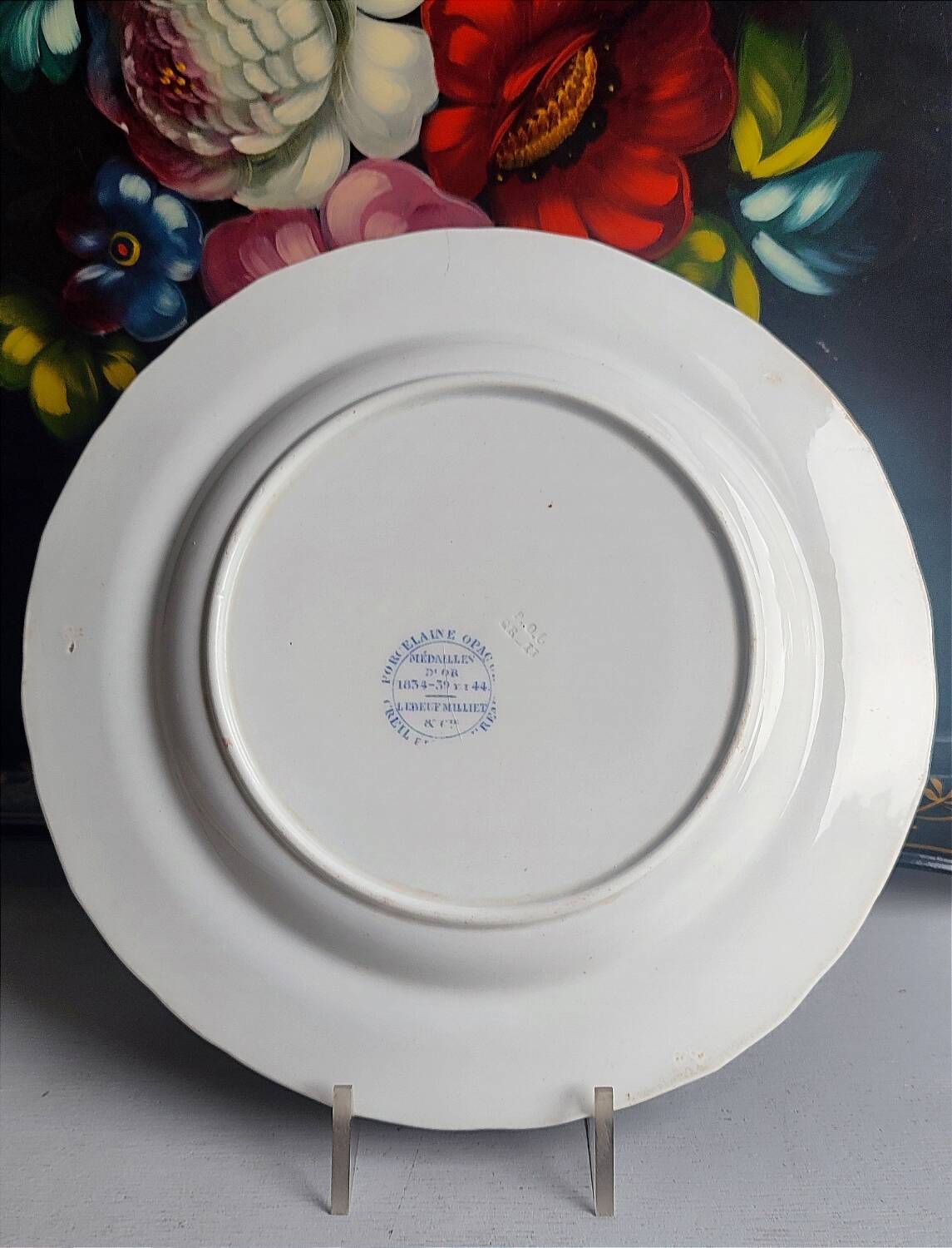 Set of 4 antique plates - Creil & Montereau - Opaque porcelain -