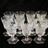 11 wine glasses in Crystal cut with diamond tip CRISTALLERIE DE LORRAINE