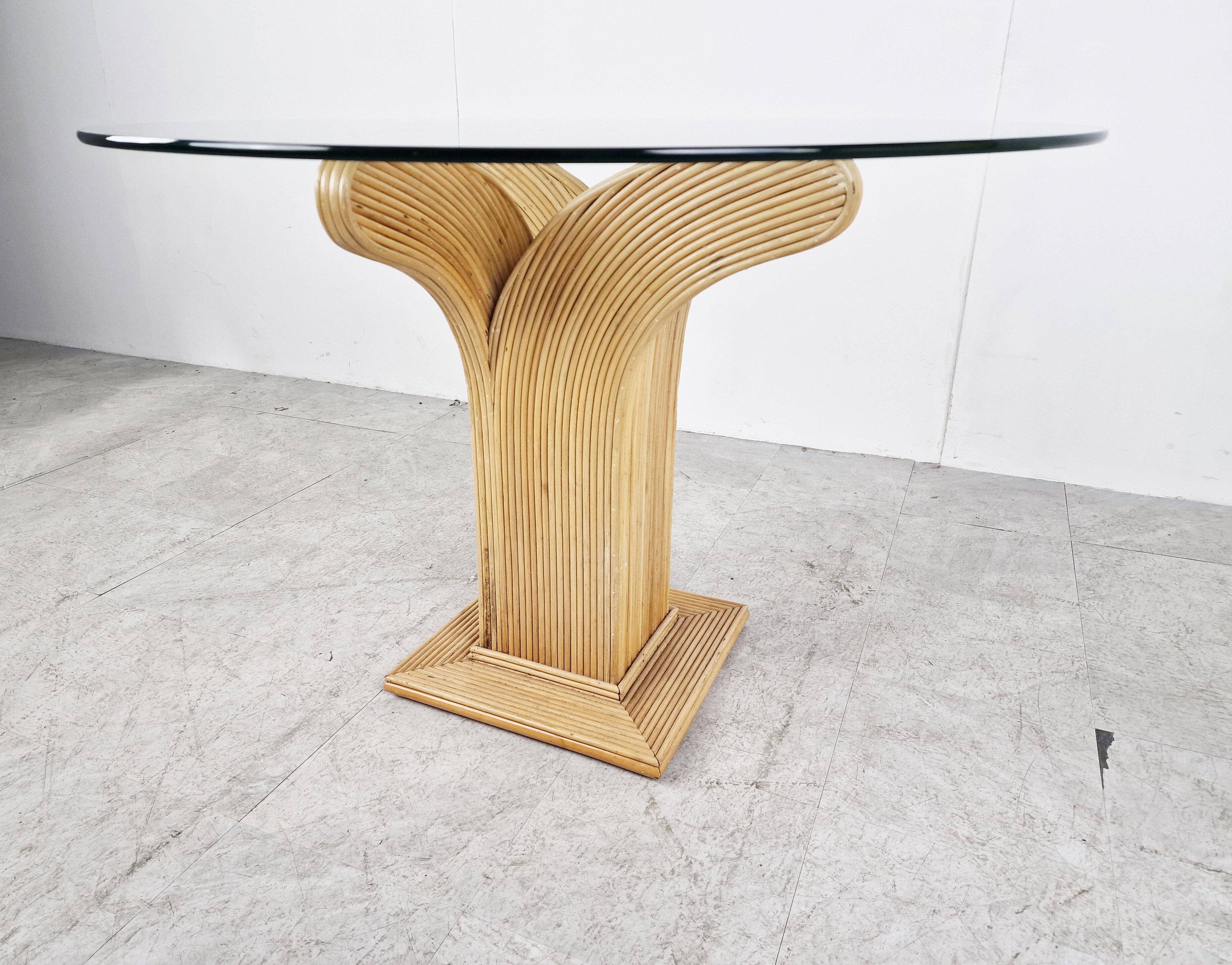 Bamboo dining table by Vivai Del sud, 1970s