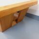 Vintage rectangular brutalist coffee table in solid elm.