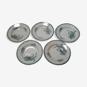 Set de 5 assiettes creuses Terre de Fer Muguet  St Amandinoise