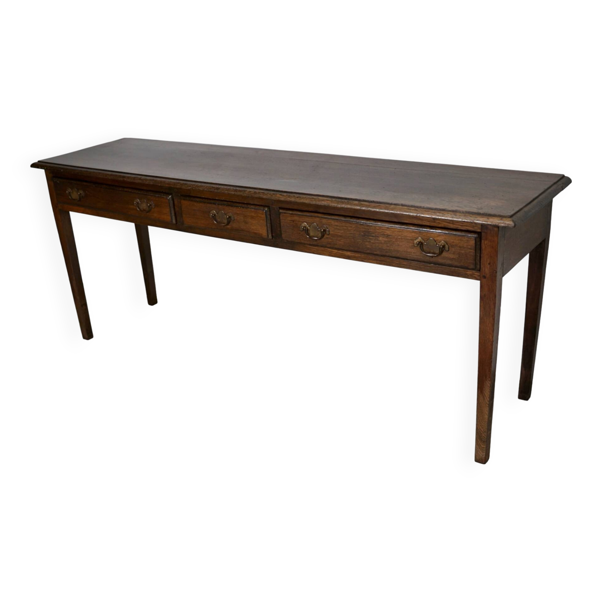 Vintage English Rustic Farmhouse Oak Side Table, 1950s