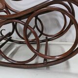 Rocking chair et son repose pieds, en hêtre 1900