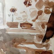 René Thomsen - watercolour - Urville 1948