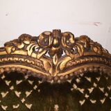 Pair of armchairs in gilded wood Louis XVI style