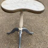 Pair of marble and ivory tripod pedestal tables