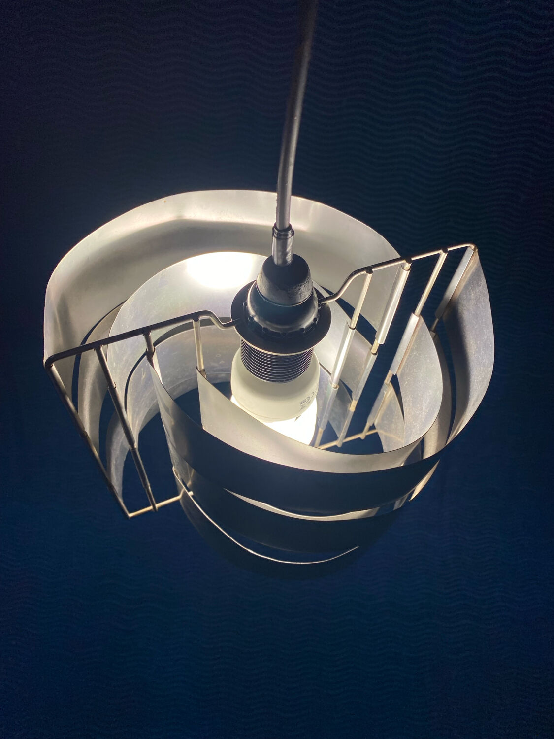 VINTAGE 1970 SPACE AGE BRUSHED ALUMINIUM LAMP/SUSPENSION MAX SAU