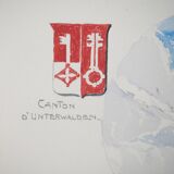 René LEVERD: Switzerland, Brüning Pass, Original signed watercolor