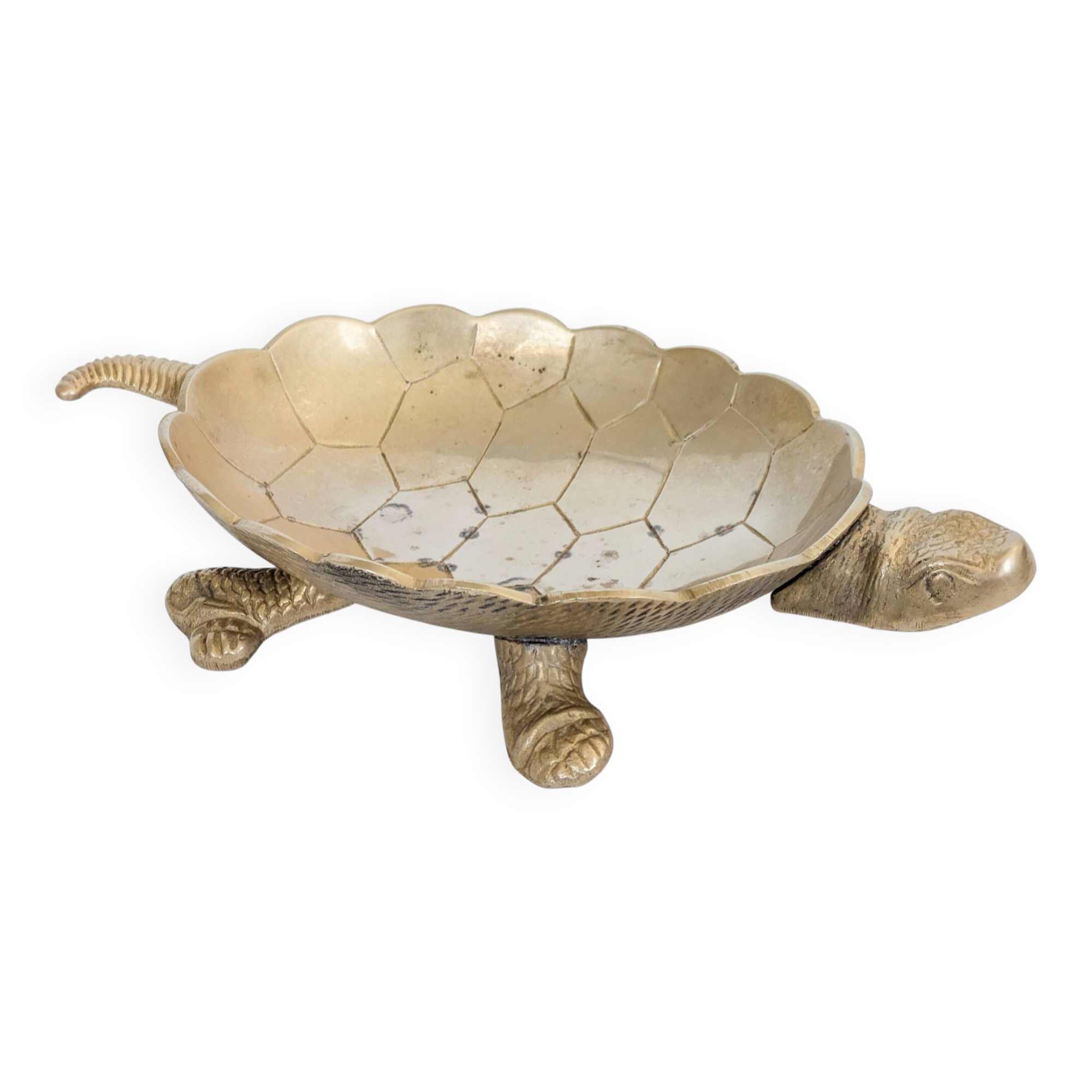 Vide Poche Tortue Laiton Vintage Hollywood Regency