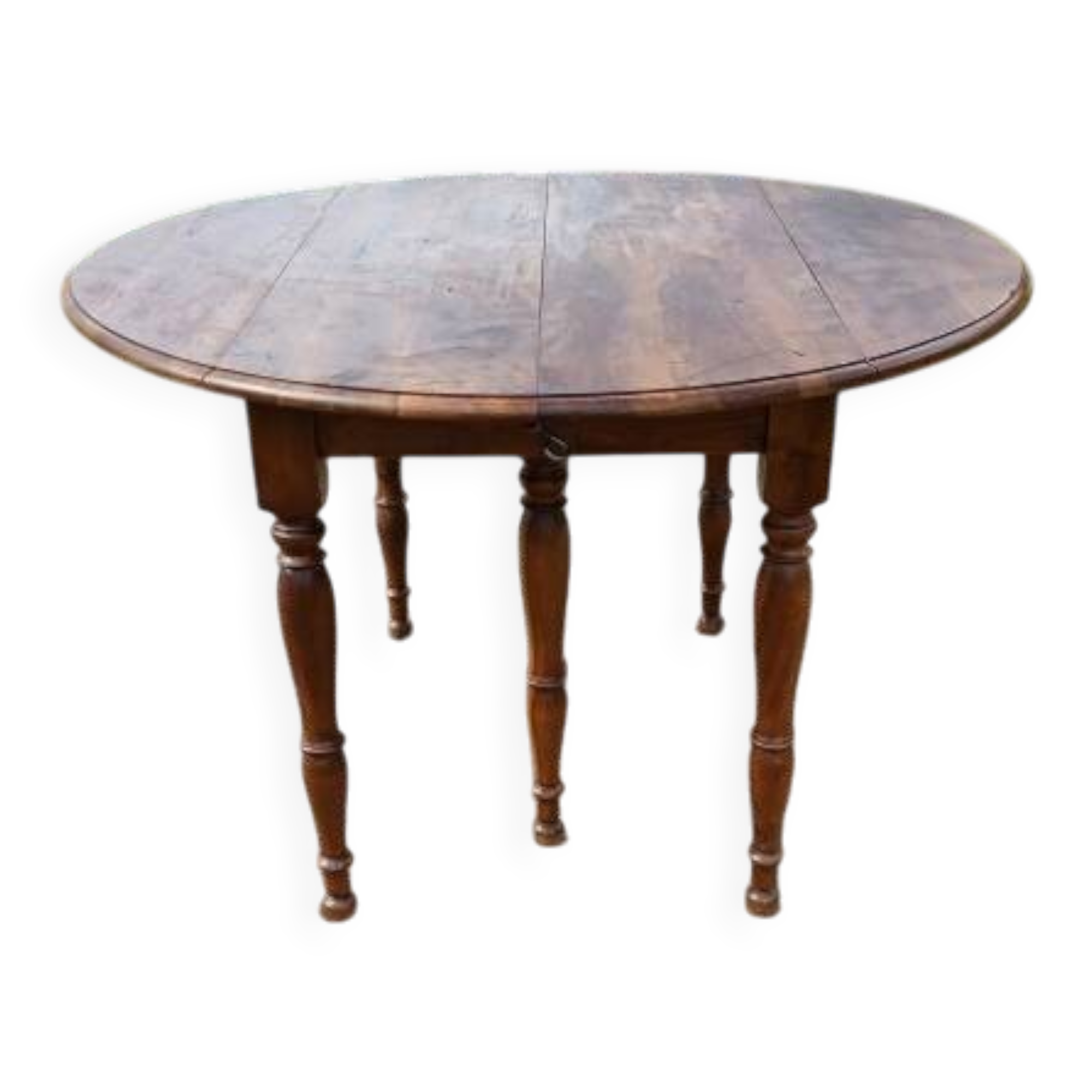 19th century walnut 6-legged opening table
