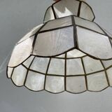 Mother-of-pearl and brass pendant light