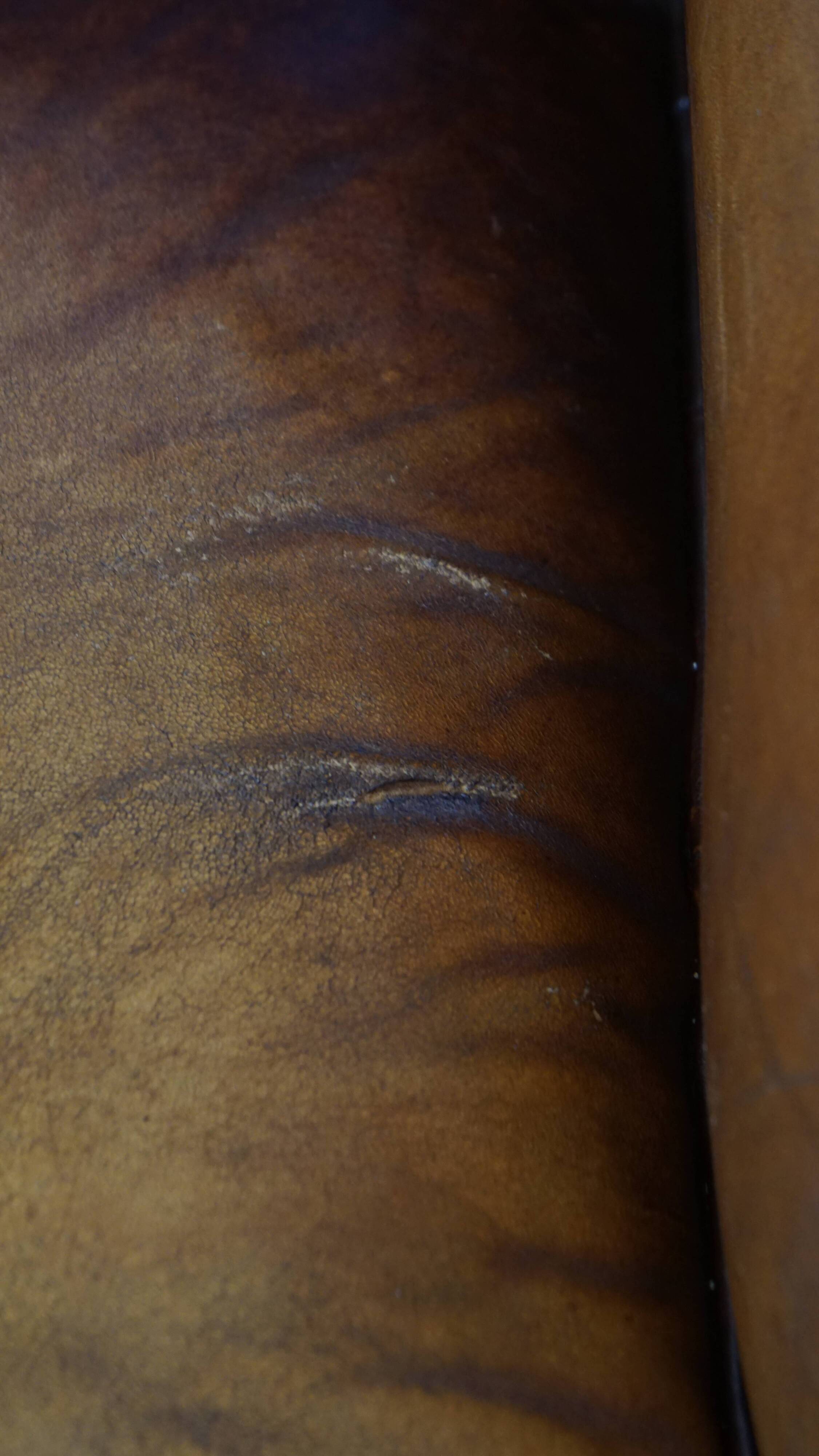 Vintage Sheepskin Leather Wingback Chair