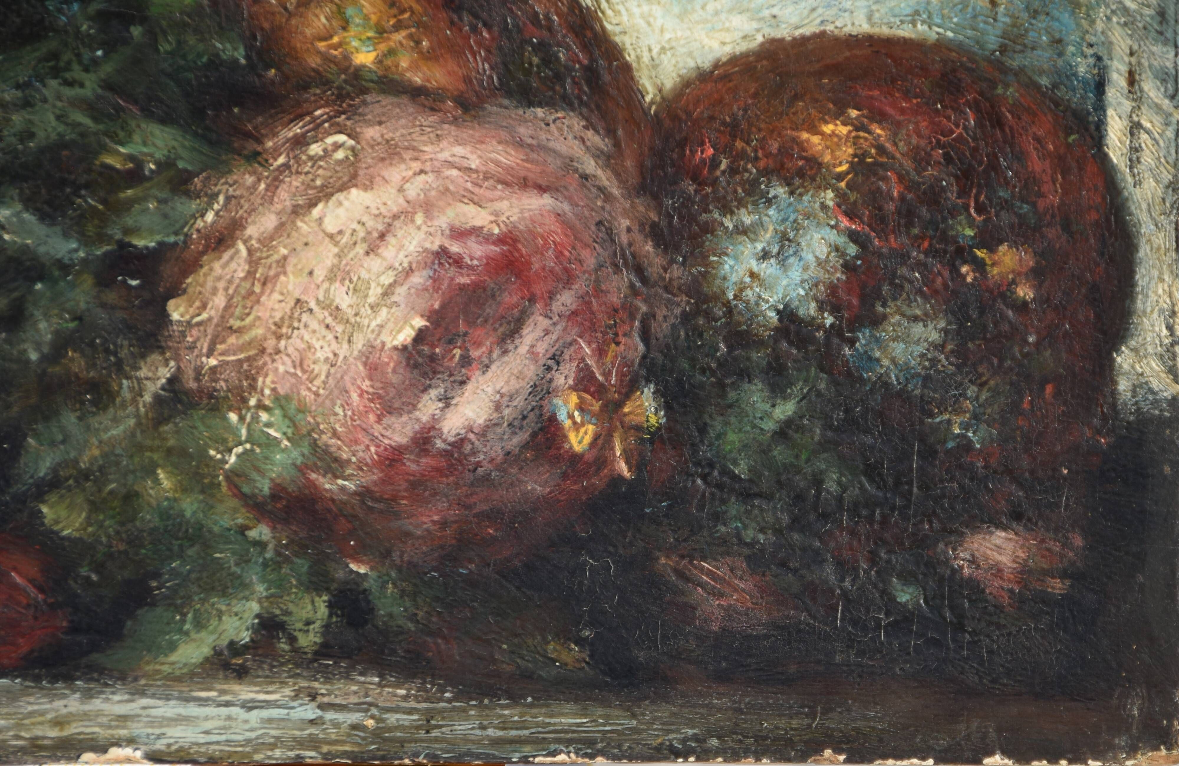French school (attributed to Narcisse Díaz), Roses and pomegranates (circa 1860)
