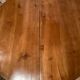Half moon table with cherry and walnut