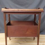 Mahogany service with flaps with removable glass top 67 x 46 cm
