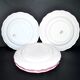 Set of 6 flat plates in Lunéville earthenware - Lamppost model with painted roses