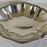 Plat ovale en métal argenté d'époque art déco