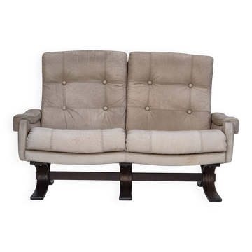 1970s, Scandinavian 2 seater sofa, original very good condition, leather.